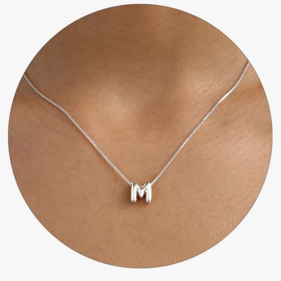 Bubble letter initial necklaces - Picture 3 of 4